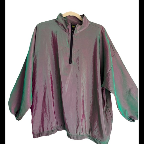 Venini's Other - VENINI’S iridescent VINTAGE 90’s 1/4 Zip Windbreaker Surfer Sz L